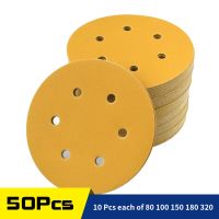 50 Pcs 6 Inch Sandpaper 80-320 Grit 150mm Sanding Discs Hook &amp; Loop for DA Sander Automotive Paint  Woodworking Wood  Metal Power Sanders