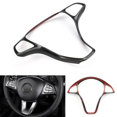 Carbon Fiber Type Steering Wheel Cover For Benz C-Class W205 14-17 / Glc-Class