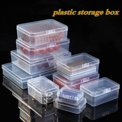 Durable Rectangle Transparent Plastic Box Jewelry Storage Case Container Packaging Boxes for Earrings Rings Beads Collecting Small Items