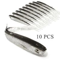 10pcs เหยื่อตกปลาซิลิโคนเหยื่อ 7.5 ซม.สำหรับตกปลา SHAD Swimbait Wobblers ประดิษฐ์ Tackle Soft Fly Fishing Lures เหยื่อ-Cailine