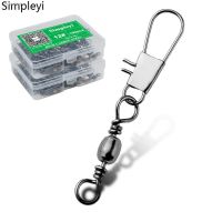 ☂✢┋ 50/100pcs/box Swivels Fishing Stainless Steel Rolling Swivel Bal 4 6 8 10 12 14 with Interlock Snap Carp Fishing Tackle Swivels