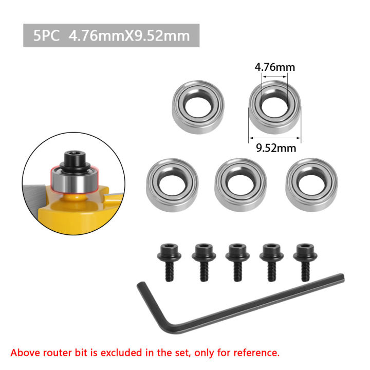 router-bit-ชุดแบริ่งทนทานด้านบน-ด้านล่างติดตั้งบอลแบริ่งชุดประแจสกรู-diy-ซ่อมอุปกรณ์เสริม