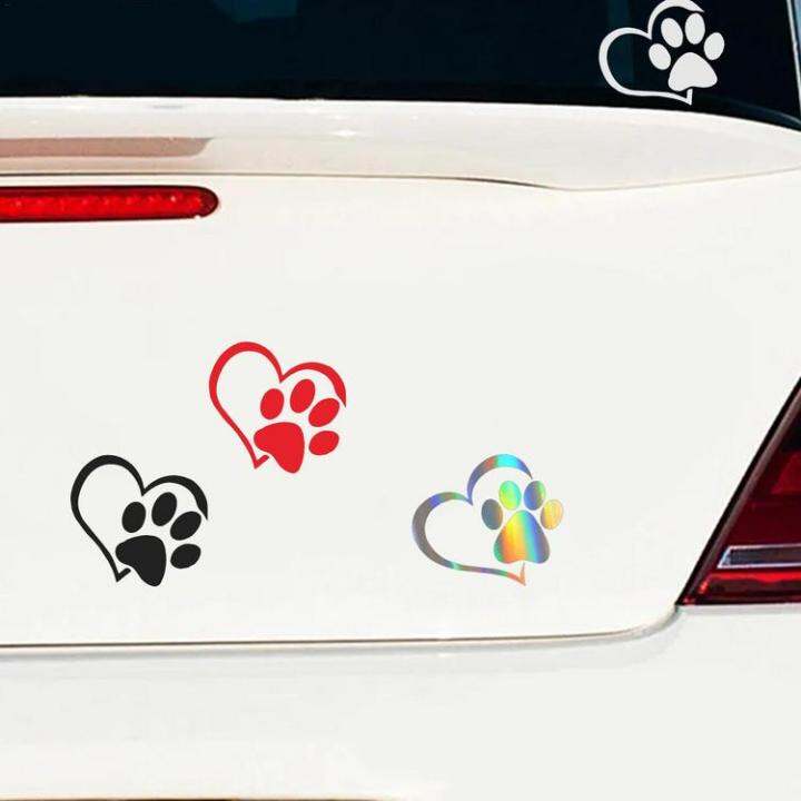 heart-decals-for-cars-waterproof-automotive-dog-paw-print-stickers-footprint-decals-for-trucks-walls-hotels-decoration-cute-love-stickers-for-restaurants-window-laptops-greater