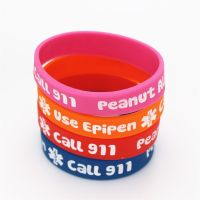 1PC Printed Peanut Allergy Call 911 Silicone Wristband Little Kids Baby Silicone Armband Bracelets&amp;Bangles Medical Gifts SH162 Mobile Accessories