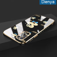 เคส Dienya สำหรับ Realme 7 5G Realme V5 5G เคสการ์ตูนแฮปปี้มิกกี้กรอบสี่เหลี่ยมใหม่พื้นผิวชุบซิลิกาเจลนิ่มกันกระแทกเคสมือถือฝาครอบป้องกันเลนส์กล้องถ่ายรูปรวมทุกอย่าง