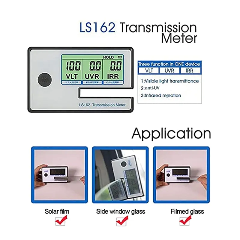 Portable Window Tint Meter Tester Visible Light UV IR Geometry Transmission