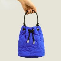 Designer Drawsting Nylon Padded Bucket Bag  Quilted Women Handbags Luxury Down Cotton Shoulder Crossbody Bags Winter 2022