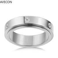 AVECON ใหม่ที่เรียบง่ายสมมาตรเพชรบีบอัดหมุนแหวนสร้างสรรค์แหวนอเนกประสงค์