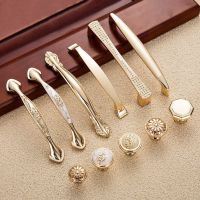 ✴ Champagne Gold Door Handles Zinc Alloy Cabinet Drawer Knobs European Wardrobe Pulls Kitchen Furniture Hardware