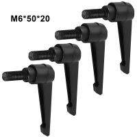 4pcs Black Position Screw Knob Male Thread External Fixing M6 M8 Carbon Steel Adjustable Handle Machinery Machine Grip Tightening Quick Locking Clamping Lever