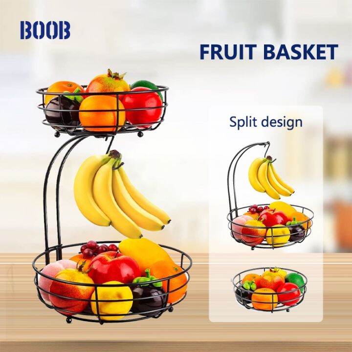 BOOB 2-Tier Fruit Basket for Dining Table Display Fruits Stand ...