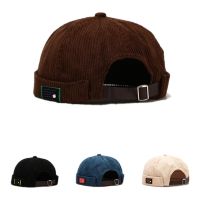 [Hana Clothing Store] LDSLYJR Vintage Docker Cap Brimless Hat Breathable Beanie Hats Corduroy Adjustable Solid Landlord Sailor Cap Men And Women