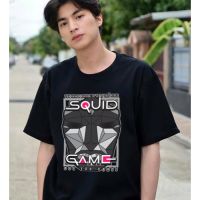 2023 NEWPopular Squid Game Graphic Tee เสื้อยืดคอกลมสีขาวสีดำ Unisex