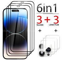 [Electronic film] 6 In 1สำหรับ Iphone 14 14pro 14Plus 14Promax เต็มฝาครอบกระจกนิรภัยกรณีโล่ยามฟิล์มกล้องเลนส์ป้องกัน