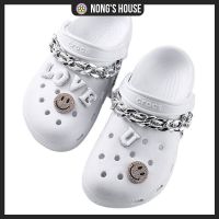 Nongs House-** พร้อมส่ง **[jibbitz] อุปกรณ์เสริมรองเท้า  สำหรับ crocs ตัวติดรองเท้าหัวโต รูปแบบรอยยิ้ม