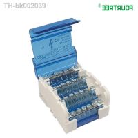 ☬№ 1PCS Junction Modular Screw Universal Wire Electrical Connector Din Rail Terminal Block Power Distribution Box 4Rows 7Holes