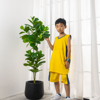 【cw】Large Artificial Plants Tropical Tree Fake Banyan Leaves nch Plastic Ficus Leaf Floor Tree For Home Garden Outdoor Shop Decor