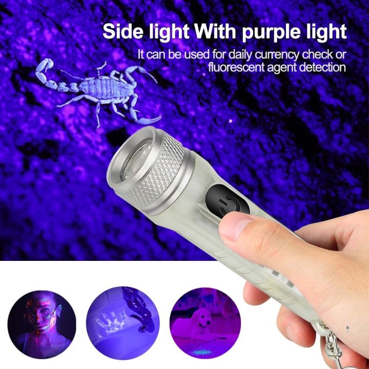 led-keychain-light-usb-uv-rechargeable-flashlight-400lumens-10-lighting-modes-tail-magnet-with-hook
