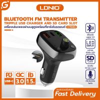 GenT LDNIO ที่ชาร์จรถ 36W PD บลูทุธไร้สาย FM Car Charger มีไมด์คุยสายได้ เครื่องเล่นเพลง PD/QC4.0+/AUTO ID รุ่น C704Q