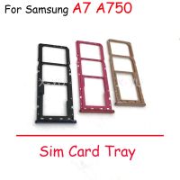 สำหรับ Samsung Galaxy A7 A9 2018 A750 A920ซิมช่องเสียบบัตรที่ใส่ถาดซิมเครื่องอ่านการ์ดซ็อกเก็ต LKT37122อะไหล่ทดแทน