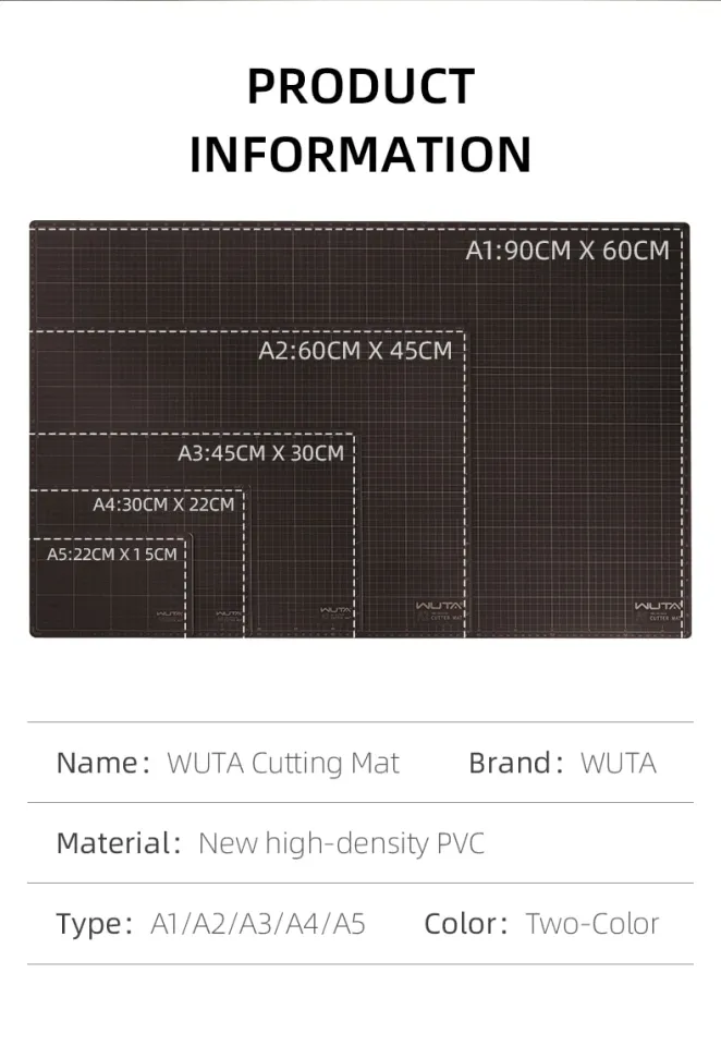 WUTA New Fabric Cutting Mat, Leather Cutting Board A1 A2 A3 A4 A5  Professional Self Healing Quality Double-Sided Craft Tool Set