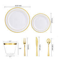 150Pcs Plastic Tableware ชุด Rose Gold แผ่นพลาสติกถ้วยช้อนส้อมสำหรับงานแต่งงาน Baby Shower Birthday Party Supplieshot