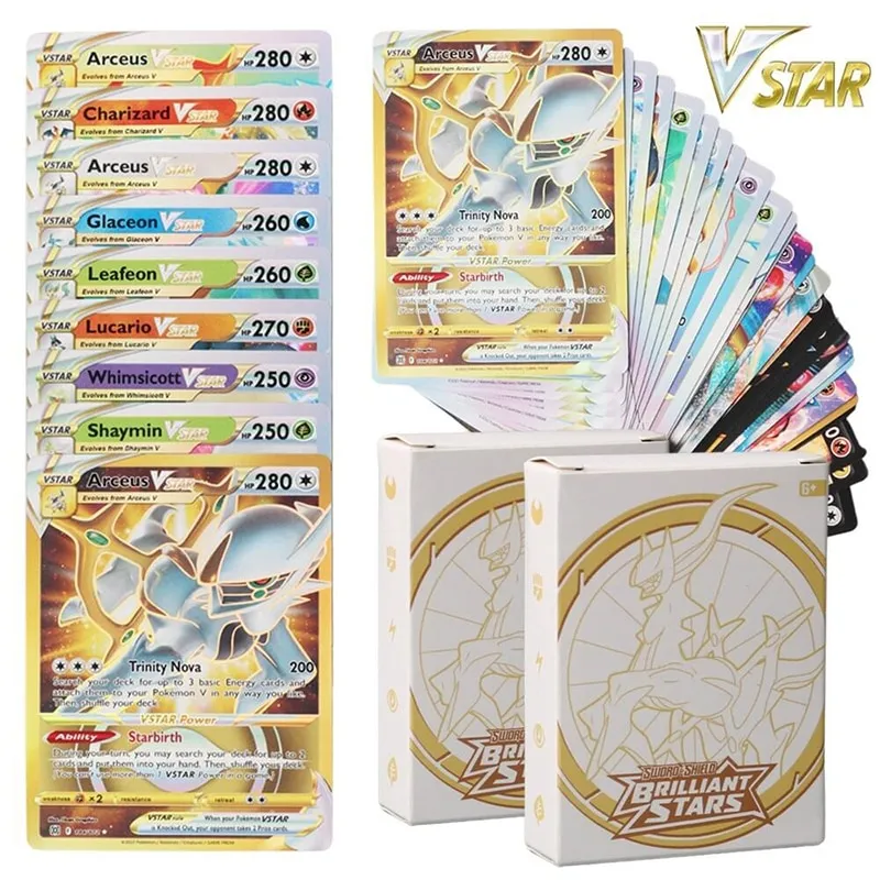 60/100Pcs Vmax Pokemon cards English version anime collection Trading card  Pokemon booster shiny cards pokemon toy for kids