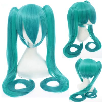 Vocaloid Cosplay Wigs Long Green With 2 Clip Japan Midi Dress Beginner Future Synthetic Hair Wig