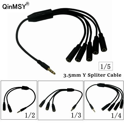 3.5mm Audio Splitter Cable 3.5mm Male to 2 3 4 5 Port 3.5 mm Female with Mic 3.5 Extension Aux Cable Adapter for Car Speaker