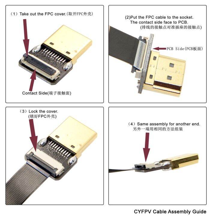 cyfpv-dual-kanan-atas-90-derajat-miring-hdmi-tipe-a-laki-laki-ke-laki-laki-hdtv-fpc-kabel-datar-untuk-fpv-hdtv-multicopter-udara