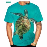 2022 Summer Tshirts Hot Sale Cute Sea Turtle 3d Print Men/women T-shirt Underwater World Turtle Casual Short-sleeved Size 6xl