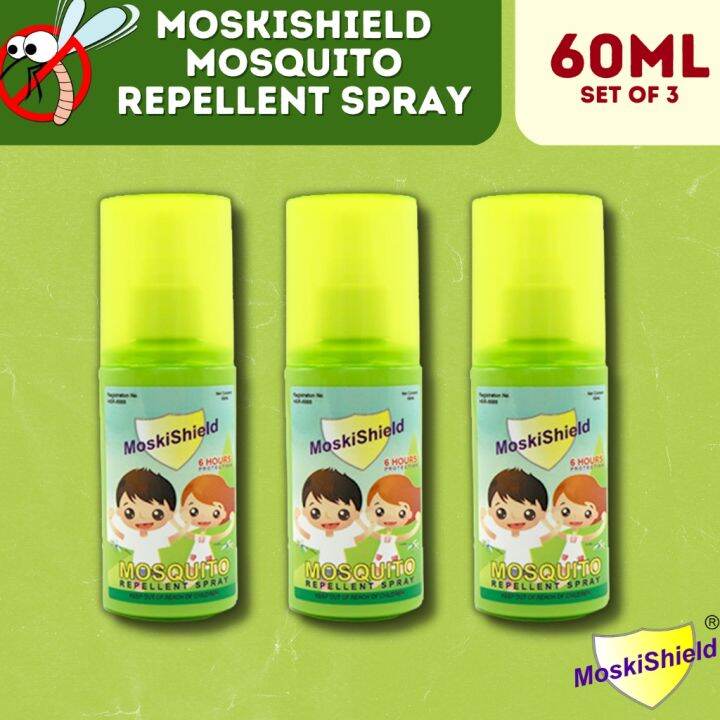 [Set of 3] MoskiShield Mosquito Repellent Spray 60mL Dengue Protection