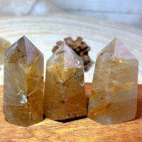 คุณภาพสูงคริสตัลธรรมชาติ Golden Rutile Tower Point Healing หัตถกรรม Geode โต๊ะ Reiki ตกแต่งบ้าน Room Decor