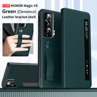 WholesaleSmard Window Leather Case For Honor Magic Vs Case Protection Cover Finger Hand Band Belt Strap Fold Case For Honor Magic Vs 5G จัดส่งฟรี