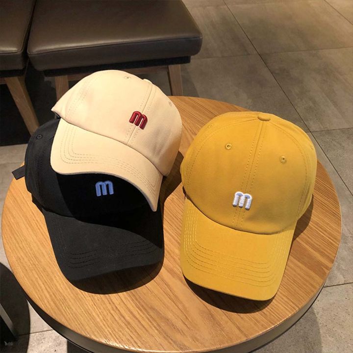 mmt-เกาหลี-ป่า-m-letter-อินเทรนด์-ชาย-ผู้หญิง-หมวกกันแดด-หมวกเบสบอล-เย็บปักถักร้อย-หมวกกีฬา