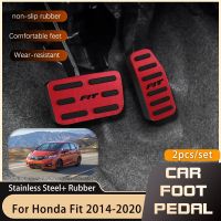 AT Stainless Steel Car Foot Pedals for Honda Fit Jazz GK3 GR1 2014~2022 Fuel Brake Footrest No Drilling Pedal Cover Accessories Pedal Accessories