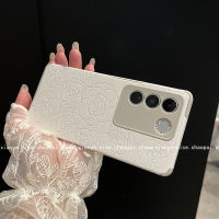 Vivo V27 5G เคส Vivo V27 V25 Pro เคส Vivo V23 5G เคสกันกระแทก พร้อมตัวป้องกันเลนส์กล้อง ฝาครอบหนัง ดอกไม้ เคลือบด้าน เคสโทรศัพท์