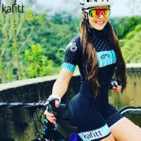 Kafitt Pro Fessional Team Triathlon Bike Wear Short Sleeved Jersey Sexy Tights Jumpsuit Tight Cycling Bike Wear Swimsuit Woman Cycling Clothing