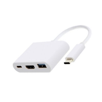 【Booming】 Huilopker MALL ตัวแปลงสายเคเบิล Type-C สำหรับ USB-C Digital AV Multiport Adapter MJ1K2AM /A HDMI &amp; USB FW3ใหม่