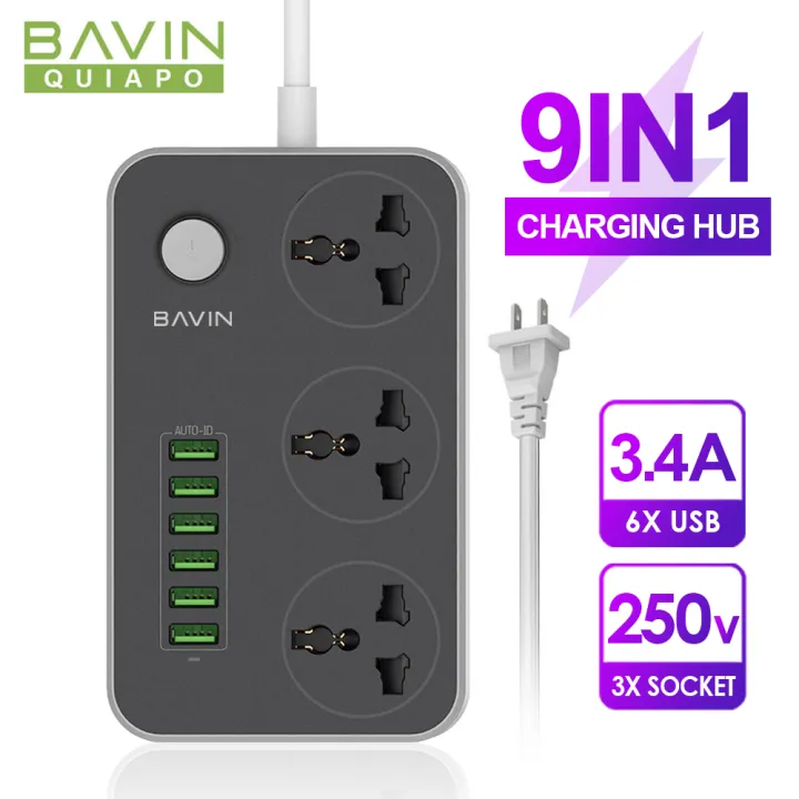 BAVIN 3.4A Universal Charger HUB SC3604 w/ 6 USB Ports 17W / 2500W 3
