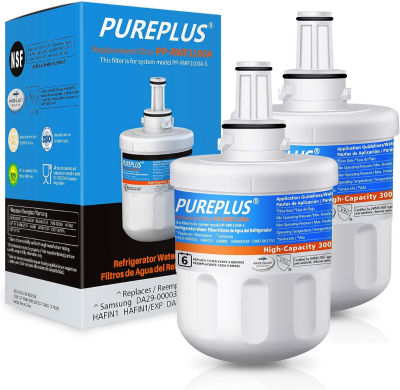 PUREPLUS DA29-00003G Water Filter Replacement for Samsung DA29-00003B, Aqua-Pure Plus DA29-00003F, DA29-00003A, HAFCU1, HDX FMS-1, RSG257AARS, RFG237AARS, RFG297AARS, RS22HDHPNSR Refrigerator, 2Pack