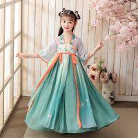 【CW】 Girls New Chinese Traditional Vintage Embroidery Hanfu Dresses Fairy Fluffy Princess Skirt Party Evening Performance Vestido