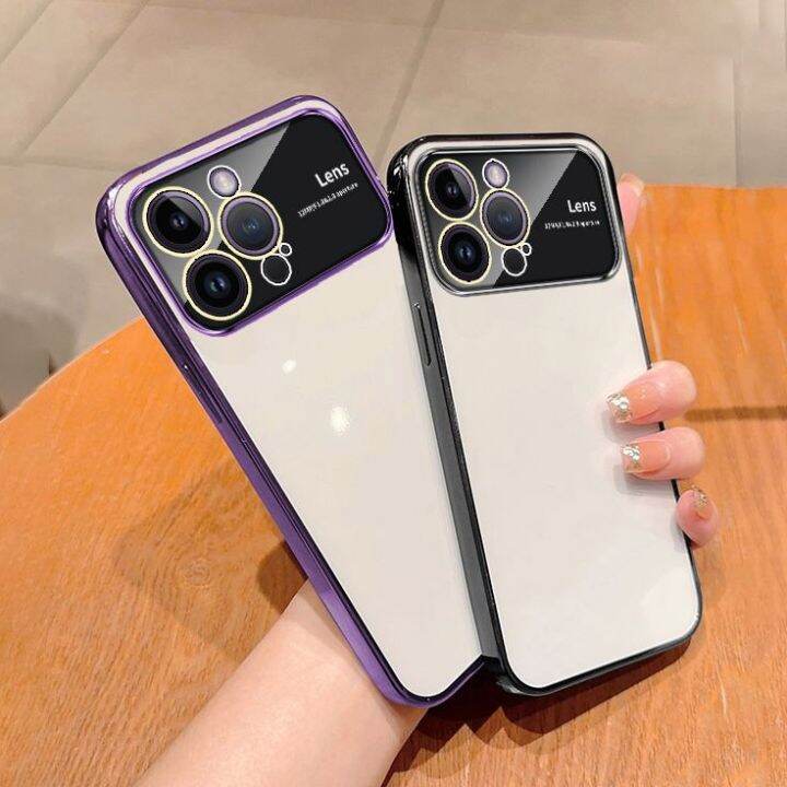 เคสสำหรับ-iphone-14-13-12-pro-plus-เคส-iphone12-iphone14สูงสุดฝาหลังอ่อนนุ่มชุบซิลิโคน-tpu-ยืดหยุ่นเคสกันกระแทกมือถือเลนส์กล้องถ่ายรูปป้องกันแบบใส