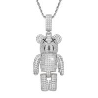 [COD] European and cartoon anime doll mechanical bear personality pendant full of zircon hip-hop accessories cross-border