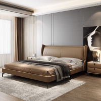 HOMIE LIFE เตียงนอน 6 ฟุต Leather Bed Bedroom Double Bed หัวเตียงนอน ฐานเตียง H59