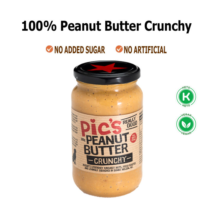 pics-peanut-butter-crunchy-380g-พิคส์-พีนัท-บัตเตอร์-ครันซี่-เนยถั่วชนิดหยาบ-ขายดีที่สุดจากนิวซีแลนด์-นำเข้าจากนิวซีแลนด์