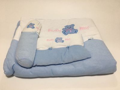 D-Plus ผ้าห่ม เด็กอ่อน เด็กแรกเกิด พร้อมหมอนหนุนและหมอนข้าง แบบพกพา ใช้ห่มหรือเป็นที่นอนได้