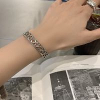 New Arrival 100 925 Sterling Silver Sweet Hollow Out Flower Ladies Bangle High Quality Christmas Gift Cheap