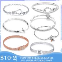 Women Bracelet 2022 New Silver Color snake chain Women Silver Bracelet Heart Bangle for Women Sterling Silver Jewelry