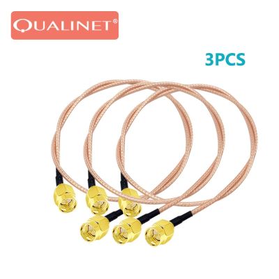 QUALINET 3Pcs SMA M to SMA M RG 316 Coaxial Cable SMA Connector Extension Cable wifi Antenna for F TV Wifi Adapter Audio Jack